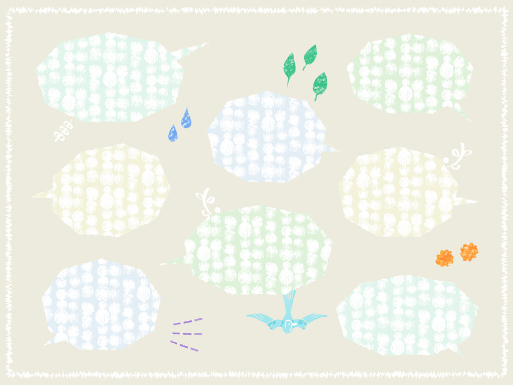 白い手描き柄 ナチュラル吹き出しセット 旅とイラスト ナイチンゲールオリンピック